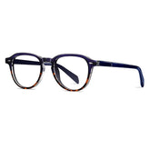 Eallard Vintage Round Eyeglasses Round Frames Southood Blue Leopard